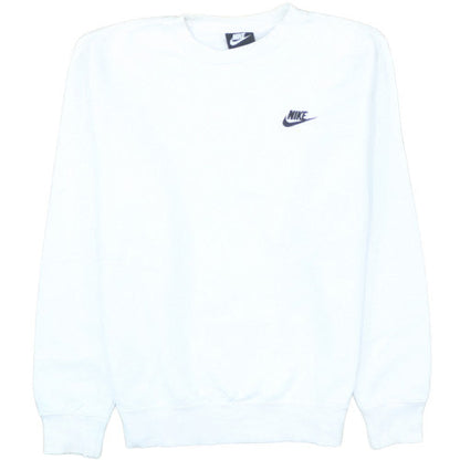 Nike Men's White Small Pullover Crew Neck Fleece Sweatshirt