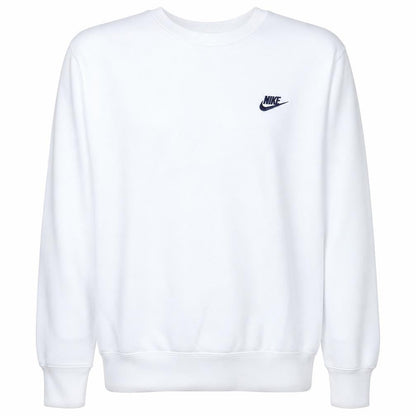 Nike Men's White Small Pullover Crew Neck Fleece Sweatshirt