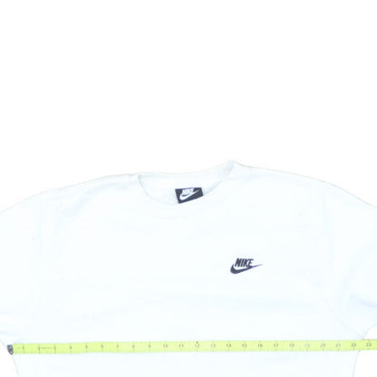 Nike Men's White Small Pullover Crew Neck Fleece Sweatshirt