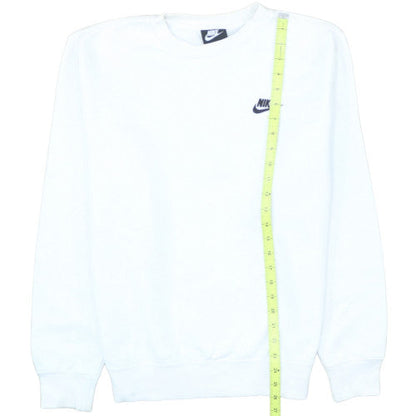 Nike Men's White Small Pullover Crew Neck Fleece Sweatshirt