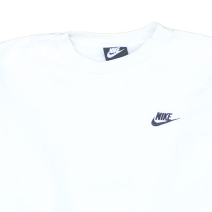 Nike Men's White Small Pullover Crew Neck Fleece Sweatshirt