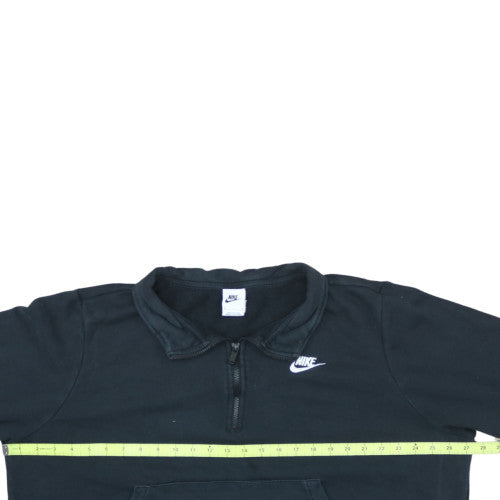 Nike Women Black 1X Pullover Half Zip Sweatshirt with Logo