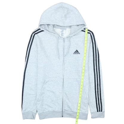 Adidas Men's Grey Full Zip Hoodie Size L Sportswear
