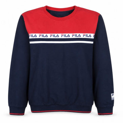 Fila Womens Navy Red Crew Neck Pullover Sweatshirt XL