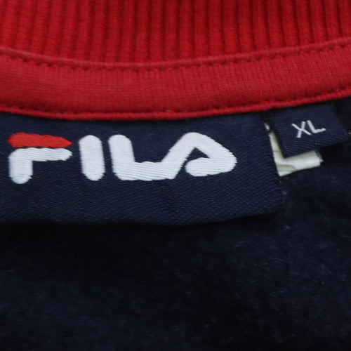 Fila Womens Navy Red Crew Neck Pullover Sweatshirt XL
