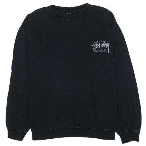 Stussy Men’s Black XL Pullover Crew Neck Fleece Sweatshirt