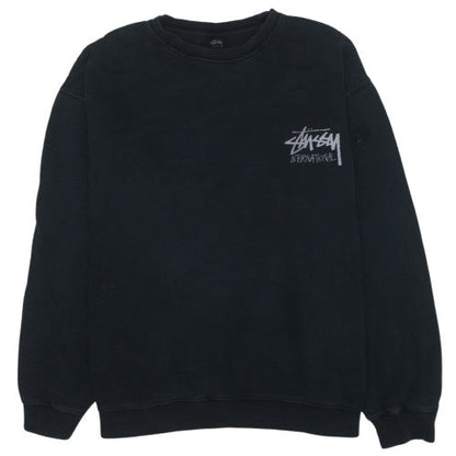 Stussy Men’s Black XL Pullover Crew Neck Fleece Sweatshirt
