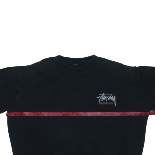 Stussy Men’s Black XL Pullover Crew Neck Fleece Sweatshirt