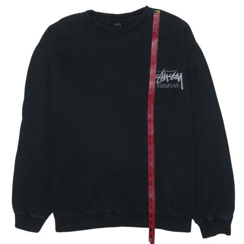 Stussy Men’s Black XL Pullover Crew Neck Fleece Sweatshirt