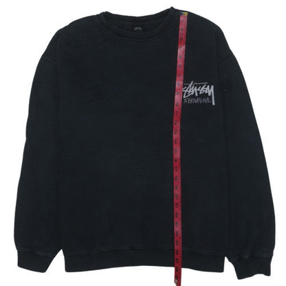 Stussy Men’s Black XL Pullover Crew Neck Fleece Sweatshirt