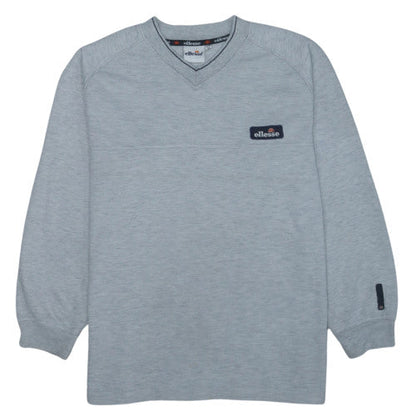 Ellesse Mens Grey V-Neck Pullover Sweatshirt Size M