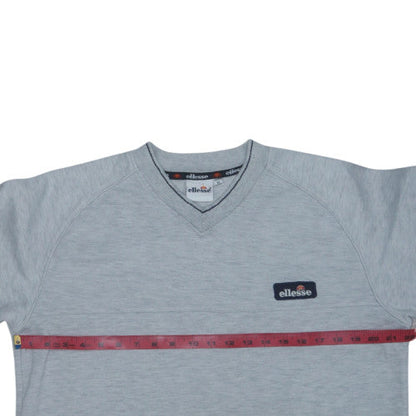 Ellesse Mens Grey V-Neck Pullover Sweatshirt Size M