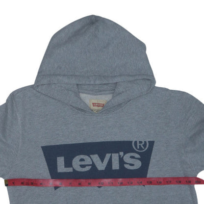 Levi's Boys Grey Pullover Hoodie Size 16 Cotton Blend Logo Sweatshirt