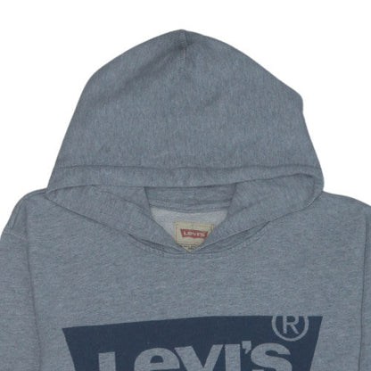 Levi's Boys Grey Pullover Hoodie Size 16 Cotton Blend Logo Sweatshirt