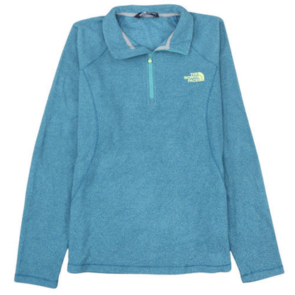 The North Face Women's Blue 1/4 Zip Fleece Pullover Sweatshirt M