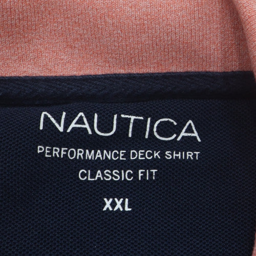 Nautica Men's Pink Classic Fit Short Sleeve Polo Shirt 2XL