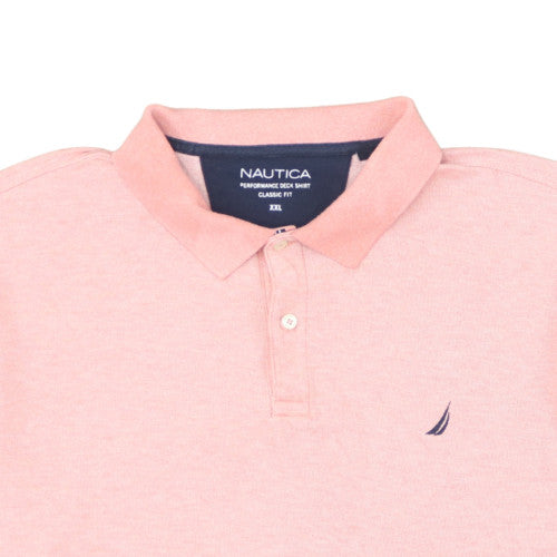 Nautica Men's Pink Classic Fit Short Sleeve Polo Shirt 2XL