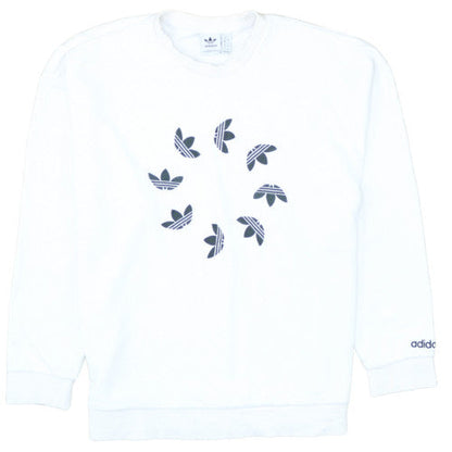 Adidas Women's White Crew Neck Pullover Sweatshirt Size 3XL