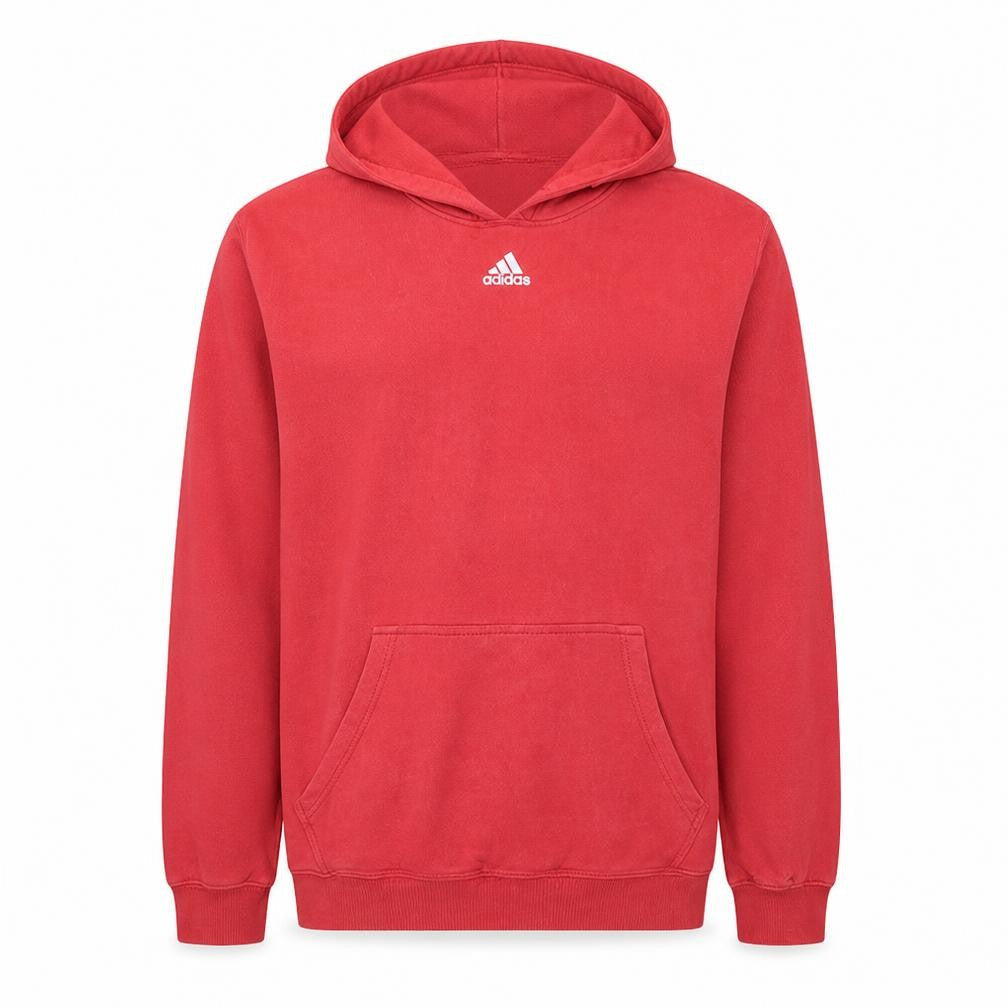 Adidas Men's Red Pullover Hoodie Fleece Medium Regular Fit