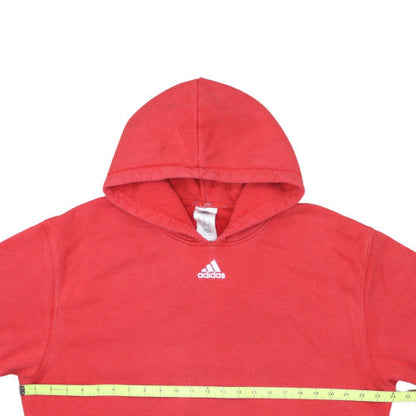 Adidas Men's Red Pullover Hoodie Fleece Medium Regular Fit