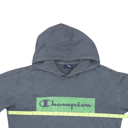 Champion Men's Grey Pullover Hoodie Small Logo Graphic Fleece