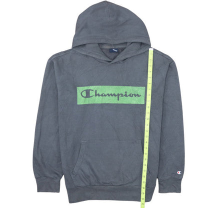 Champion Men's Grey Pullover Hoodie Small Logo Graphic Fleece