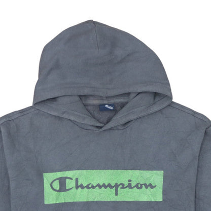 Champion Men's Grey Pullover Hoodie Small Logo Graphic Fleece