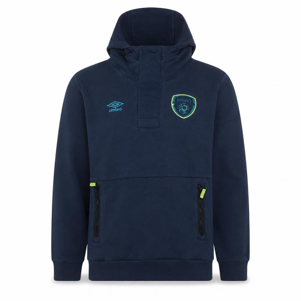 Umbro Men Blue Ireland Pullover Hoodie L Sports Fleece Sweatshirt