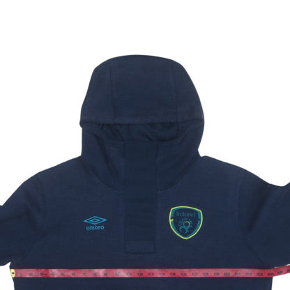 Umbro Men Blue Ireland Pullover Hoodie L Sports Fleece Sweatshirt