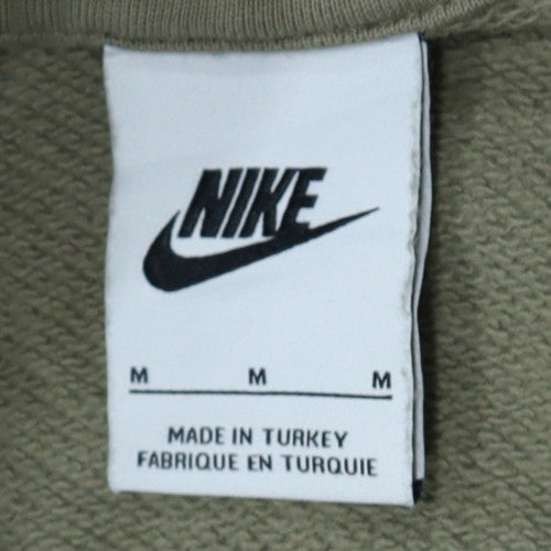 Nike Men's Green Pullover Hoodie M Regular Fit Fleece Logo