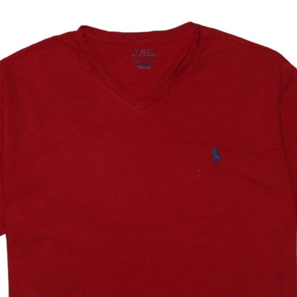 Polo Ralph Lauren Men's Red V-Neck Cotton T-Shirt XL