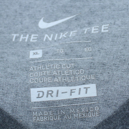 Nike Men’s Grey Dri-FIT Athletic T-Shirt XL Graphic Print Sports Tee