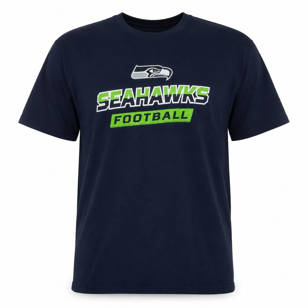 NFL Team Apparel Men's Navy Seahawks Football T-Shirt XL