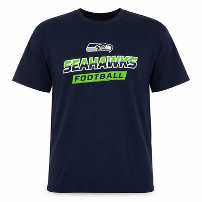 NFL Team Apparel Men's Navy Seahawks Football T-Shirt XL