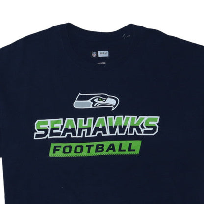 NFL Team Apparel Men's Navy Seahawks Football T-Shirt XL