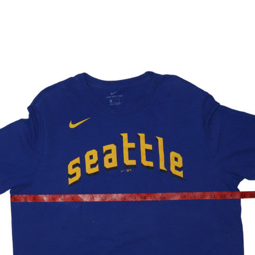 Nike Men's Blue Seattle Ichiro 51 Graphic Short Sleeve T-Shirt Size L