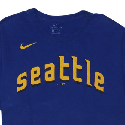 Nike Men's Blue Seattle Ichiro 51 Graphic Short Sleeve T-Shirt Size L
