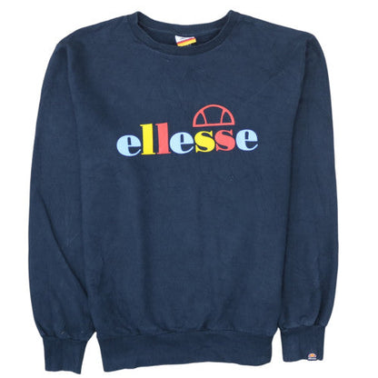 Ellesse Mens Navy Blue Crew Neck Sweatshirt XXL Classic Logo