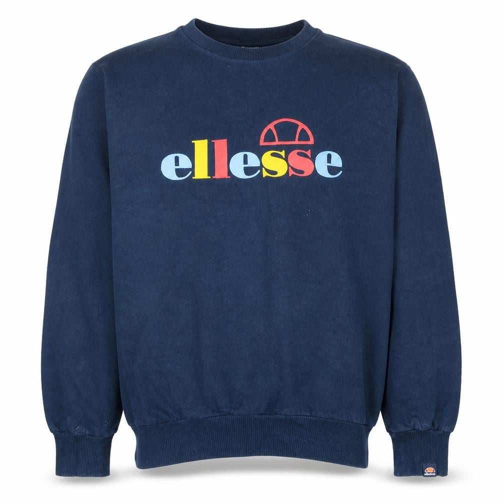 Ellesse Mens Navy Blue Crew Neck Sweatshirt XXL Classic Logo