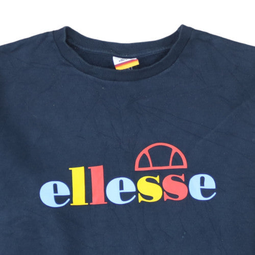 Ellesse Mens Navy Blue Crew Neck Sweatshirt XXL Classic Logo
