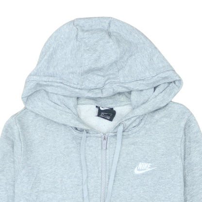 Nike Women Grey Full Zip Hoodie L - Classic Hooded Sweatshirt