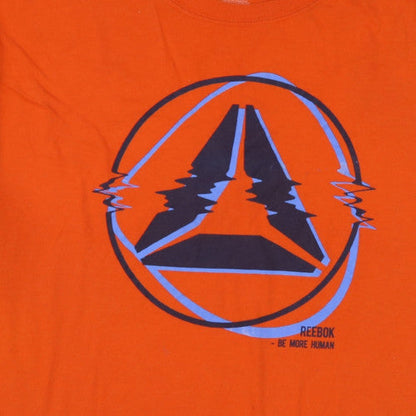 Reebok Men's Orange XL Sports Graphic Crew Neck Cotton T-Shirt