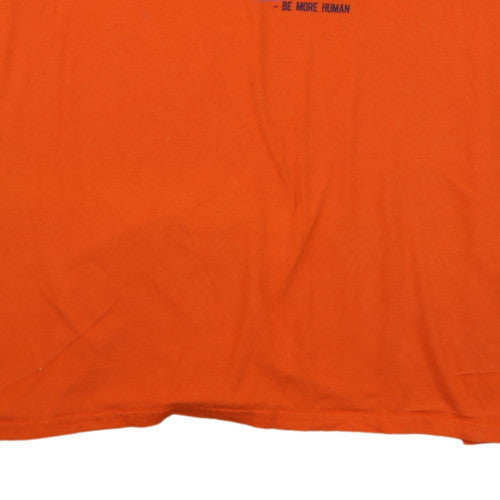 Reebok Men's Orange XL Sports Graphic Crew Neck Cotton T-Shirt