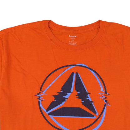 Reebok Men's Orange XL Sports Graphic Crew Neck Cotton T-Shirt