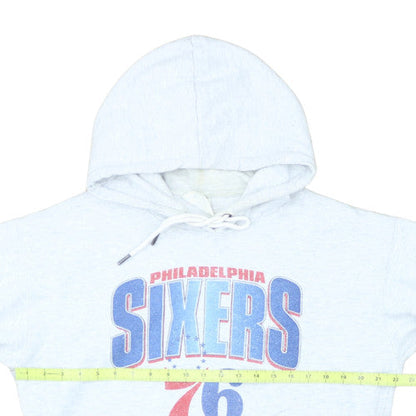 NBA Men's White Small Pullover Hoodie with Philadelphia 76ers Logo