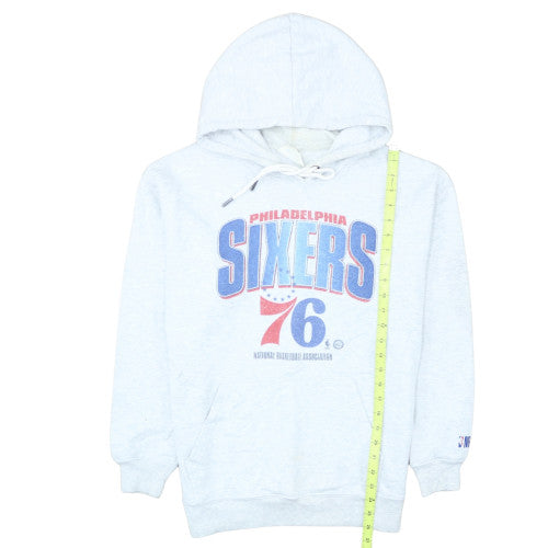 NBA Men's White Small Pullover Hoodie with Philadelphia 76ers Logo