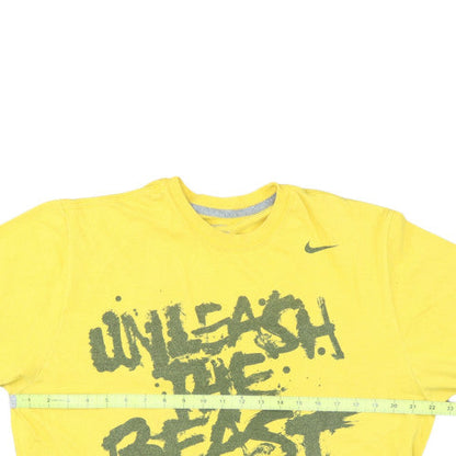 Nike Men's Yellow XL Graphic Sports T-Shirt 'Unleash The Beast'