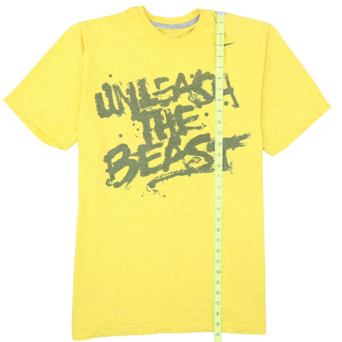 Nike Men's Yellow XL Graphic Sports T-Shirt 'Unleash The Beast'