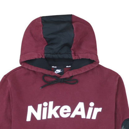 Nike Air Men's Red Pullover Hoodie L Sports Fleece Sweatshirt