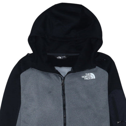 The North Face Men Grey Full Zip Hoodie Fleece Jacket M